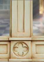 Ornate Arched Triptych Overmantle - Image 3