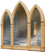 Ornate Arched Triptych Overmantle - Image 2