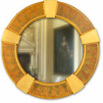 Round Art Deco Key Stone Wall Mirror
