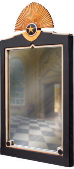 Art Deco Wall Mirror with Fluted Crest - Image 2