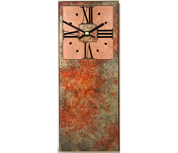 crimson-red-mantle-with-blue-marbling-square-dial.jpg Crimson Red Mantle with Blue Marbling & Square Dial - Image 1