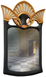 Art Deco Wall Mirror with Fan Detail - Image 2