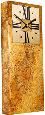 Marbled Gold Mantel Clock with Square Dial - Image 2