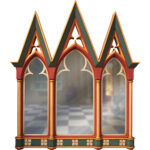 Gothic Triptych Overmantel Mirror
