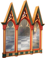 Gothic Triptych Overmantel Mirror - Image 2