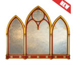 Lancet Triptych Gothic Overmantle.