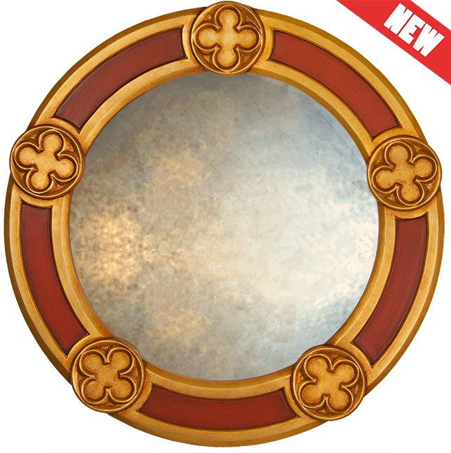 large-round-mirror-pugin-gothic-style-mirror-f-new-copy.jpg Pugin Gothic Round Mirror - Image 1
