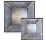 Metallic Blue Raked Profile Mirrors