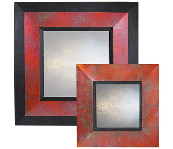 red-copper-reverse-profile-mirrors.jpg Red Copper Reverse Profile Mirrors - Image 1