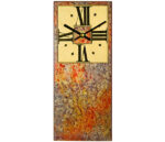 Red Mantle with Blue & Gold Marbling & Sqaure Dial