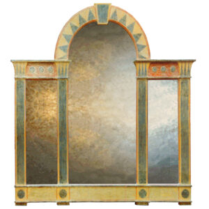Romanesque Triptych Overmantel Mirror