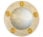 Round Gothic Mirror -with Fleur-de-Lis Roundel