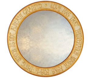 Round Temperance Script Mirror