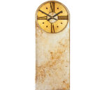 Silver Mantel Clock with Soft Brown Marbling & Round Dial